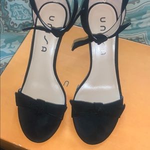 Black Fabric Unisa Heels